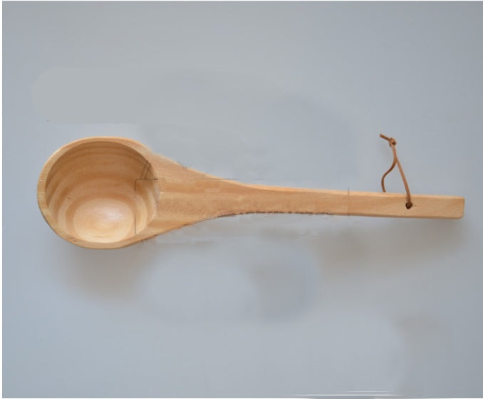 Wooden barrel and wooden spoon