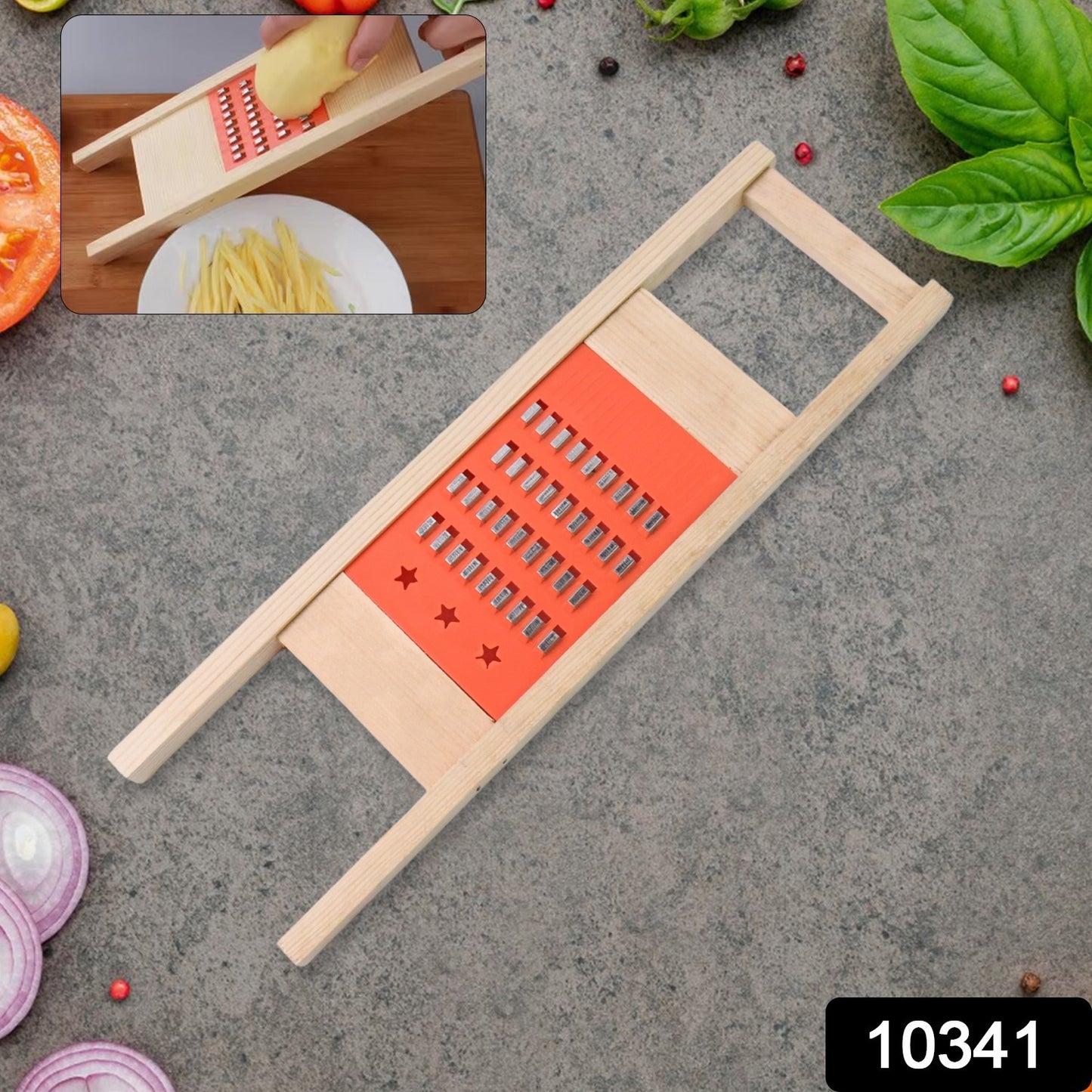 Cucumber Vegetable Slicer Salad Kitchen Wooden Shredder Cutter Grater Slicer